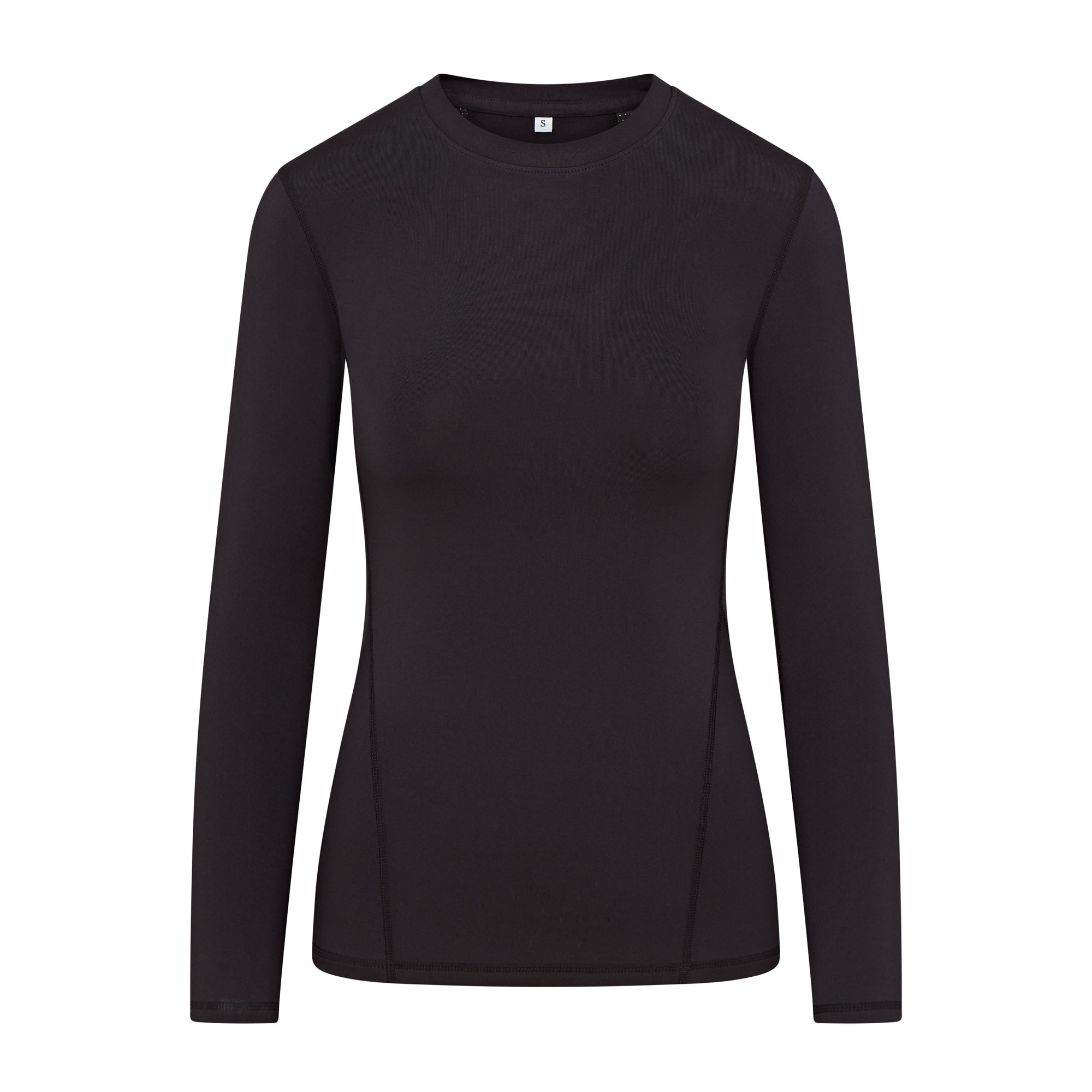 Black Equestrian Baselayer Top - Long Sleeve Performance Shirt for Horse Riding