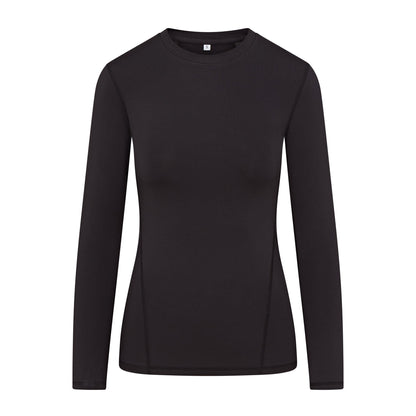 Black Equestrian Baselayer Top - Long Sleeve Performance Shirt for Horse Riding