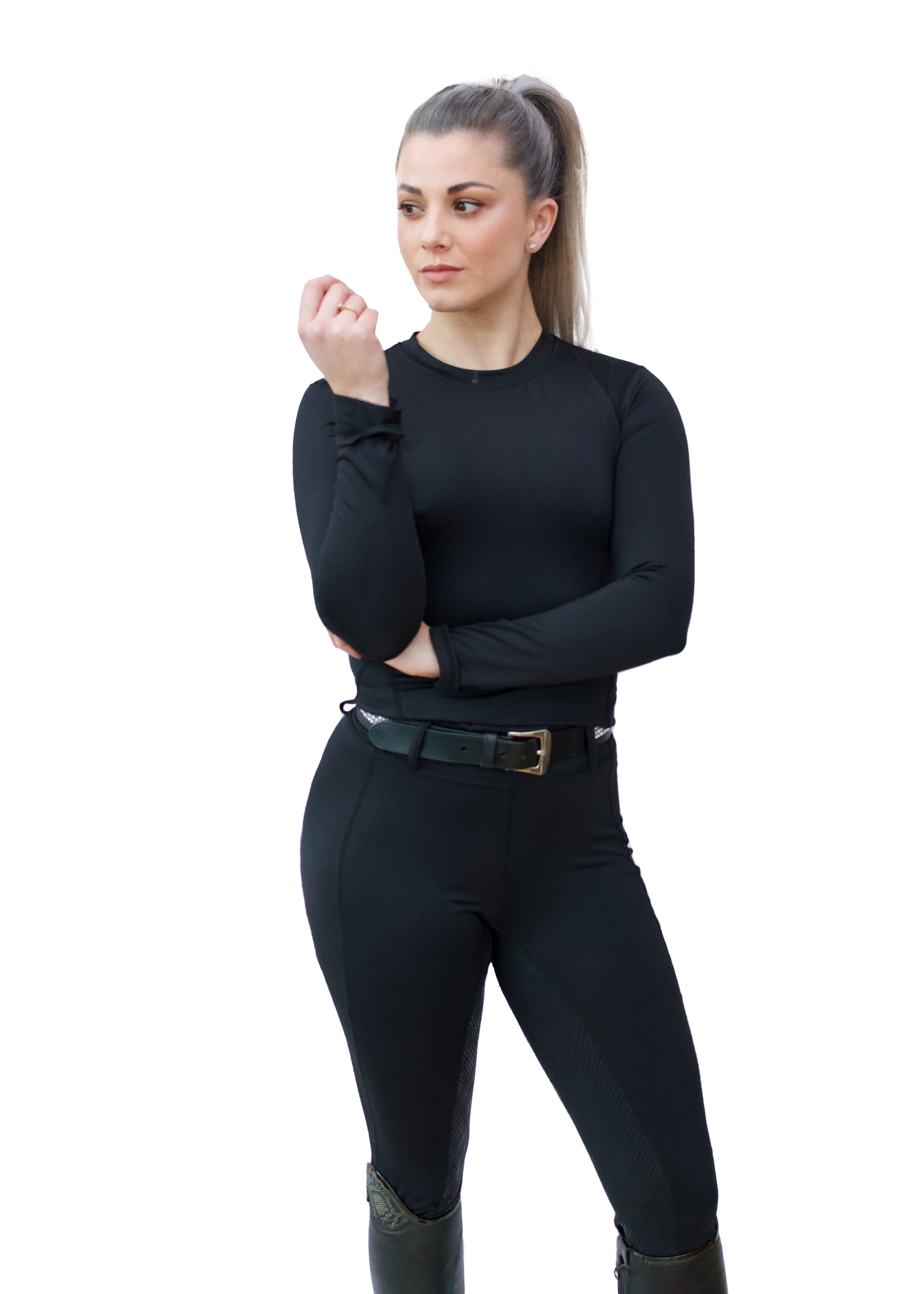 Equestrian Performance Baselayer Black | Riding Apparel | Comfortable Equestrian Baselayer for Performance & Competition