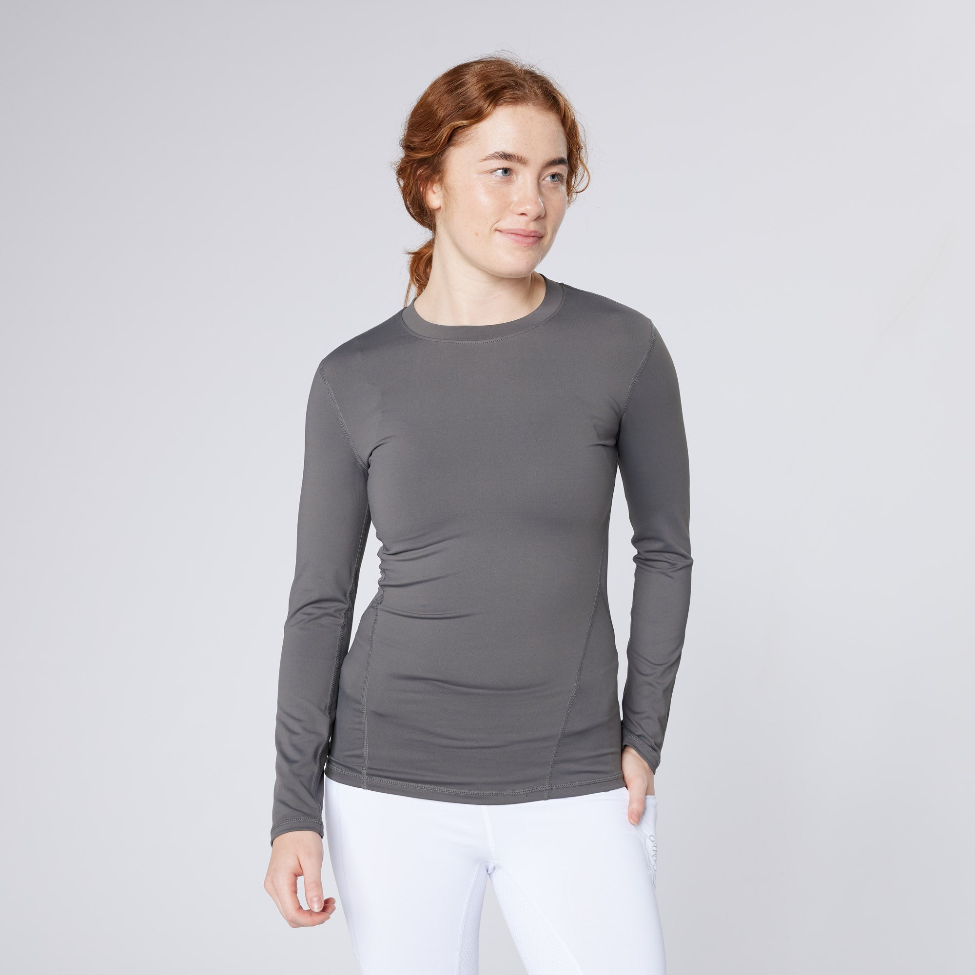 CAMEO PERFORMANCE BASELAYER CHARCOAL | Equestrian Long Sleeve Riding Shirt | Equiflair