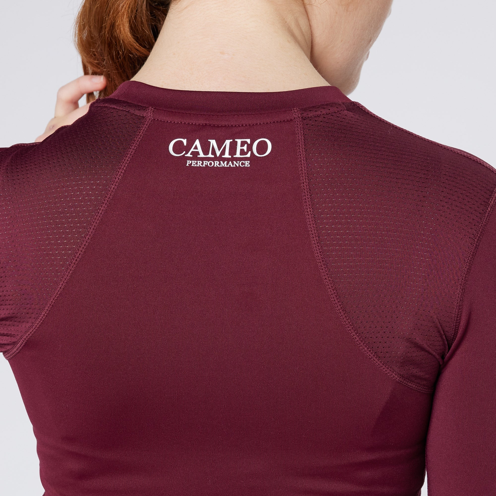 CAMEO PERFORMANCE BASELAYER PLUM, Equiflair Equestrian Clothing, Breathable Long Sleeve Shirt, Riding Apparel