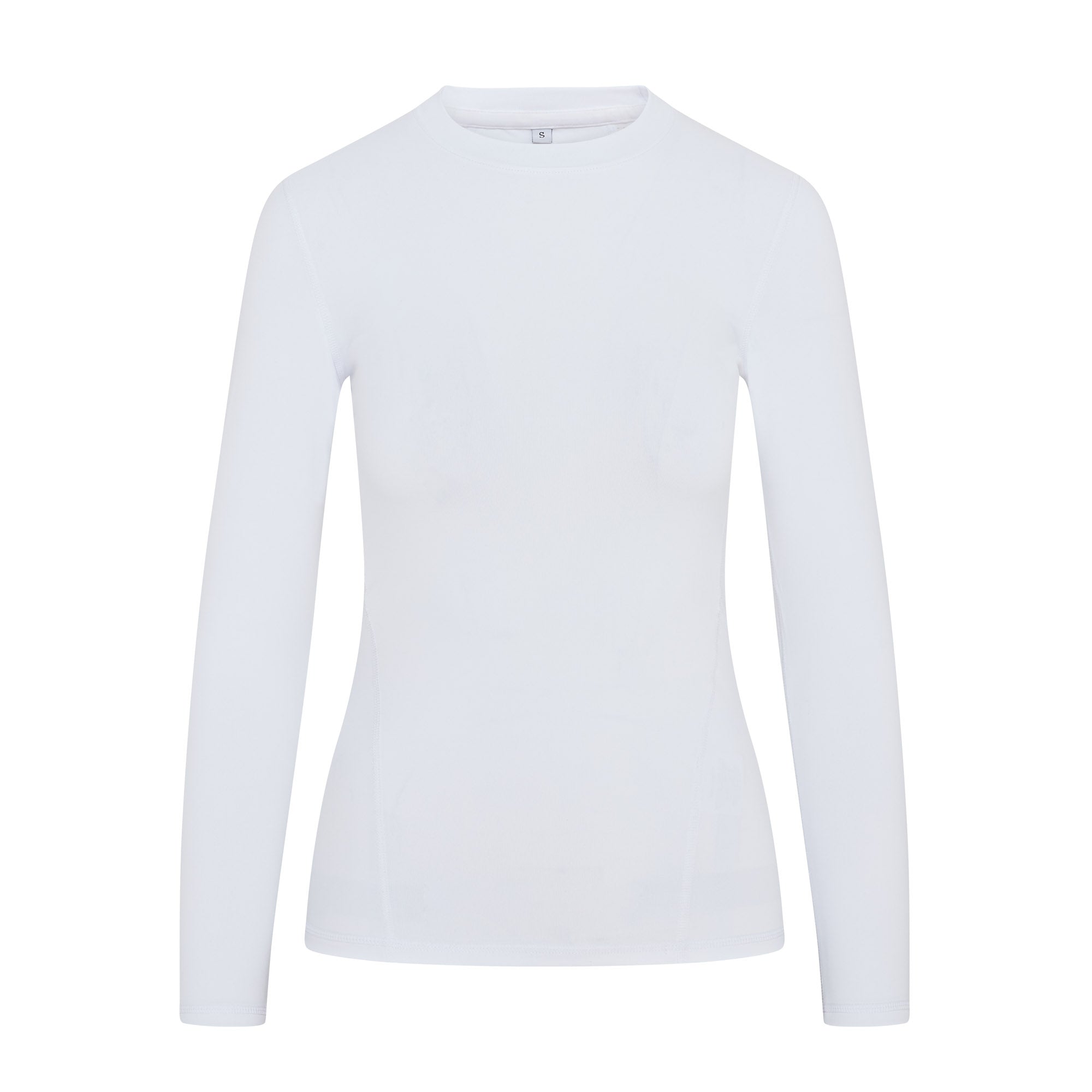 Equiflair Performance Baselayer: White Long Sleeve Equestrian Riding Top - Moisture Wicking CameoTech