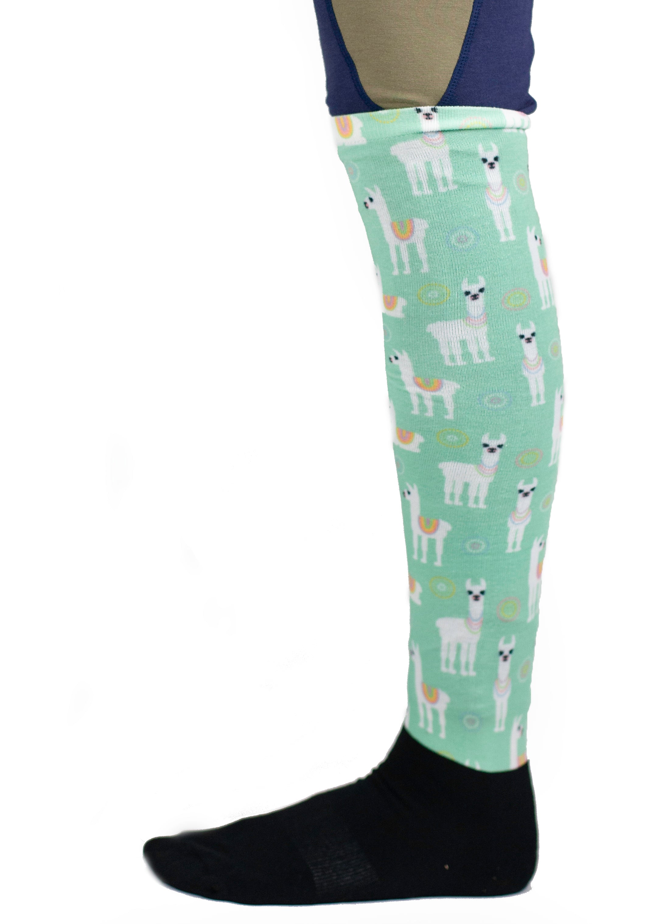 Equiflair Llama Socks: Marmaduke Riding Socks with Cute Alpaca Print - Equine Socks, Moisture Wicking, Padded Sole, Thin Calf