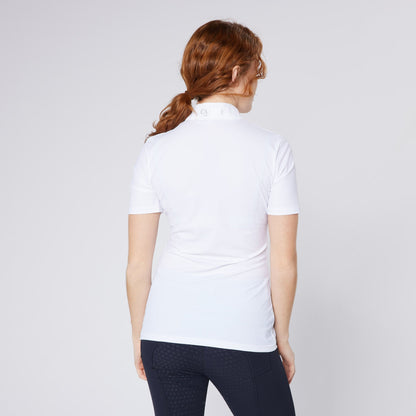 Back View: Cameo White Competition Shirt, Short Sleeve, Equestrian Apparel