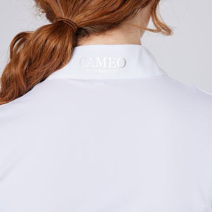 CAMEO PERFORMANCE White Competition Shirt Back View - Stylish Equestrian Apparel for Women