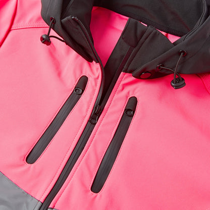 Equiflair Hi Viz Pink Riding Jacket - Water Repellent, Reflective - Safety Gear