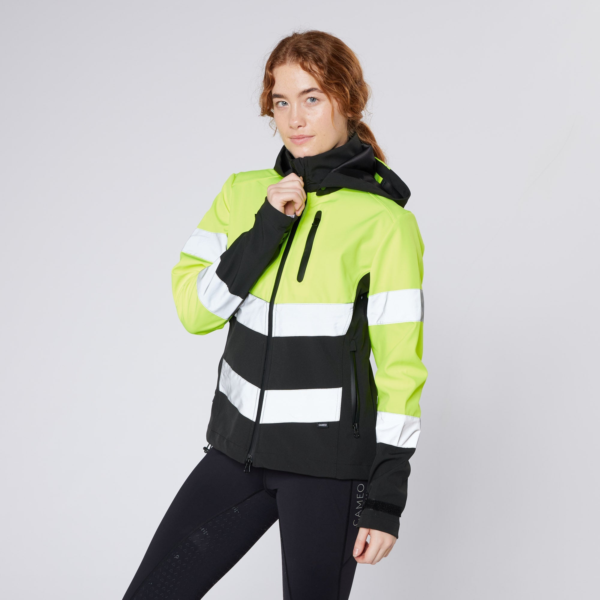 Equiflair CAMEO Hi Viz Riding Jacket - Water Repellent, Reflective, Safety Gear for Equestrian Riders
