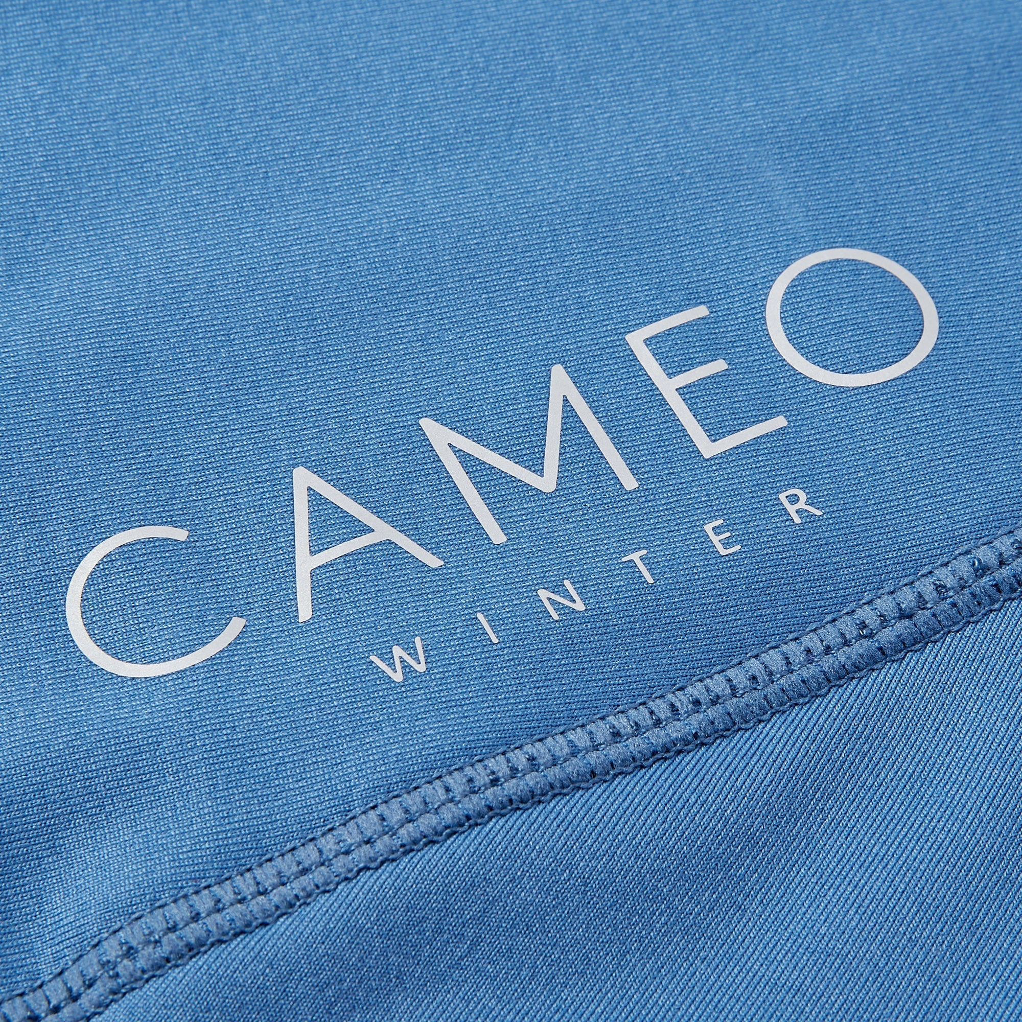 CAMEO WINTER RIDING TIGHT BLUE. Thermal riding tights with grip knee patches. Comfortable, breathable, winter riding wear by Cameo.