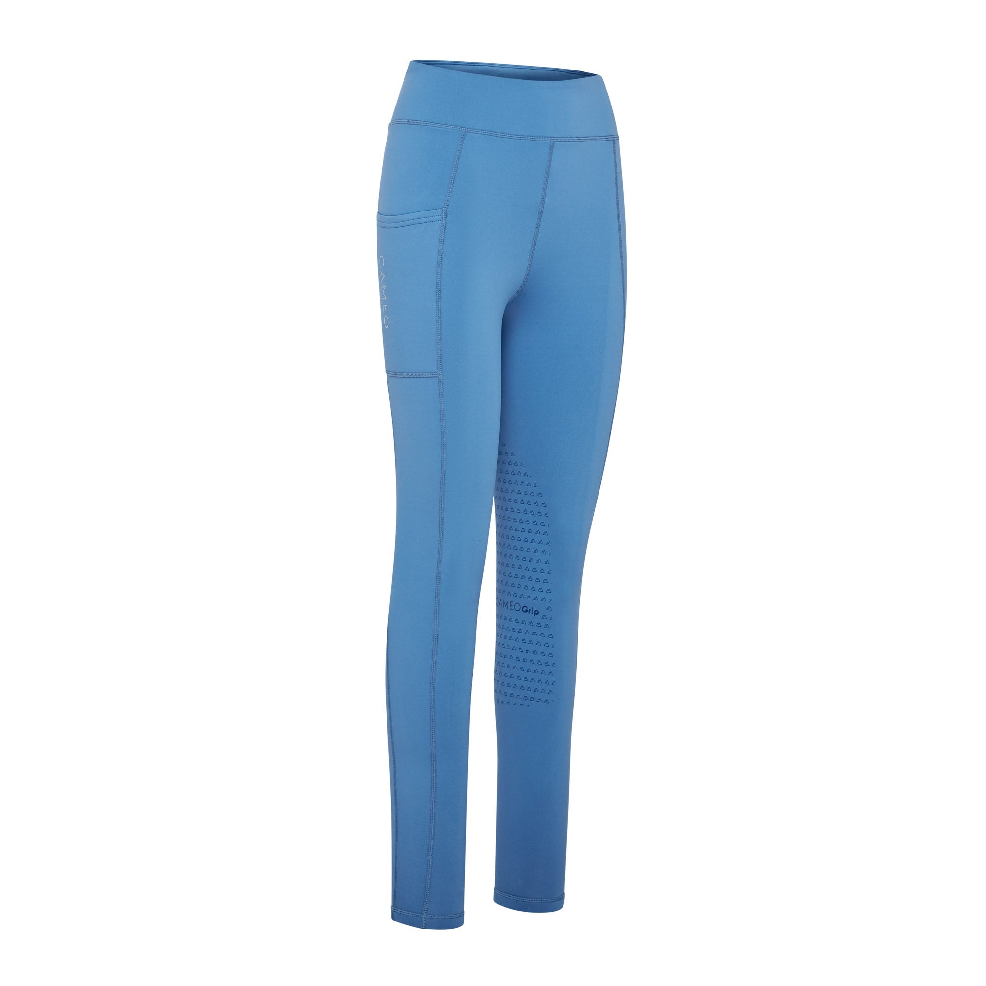 CAMEO Winter Riding Tights Blue: Thermal, Comfortable Equestrian Leggings with Phone Pocket