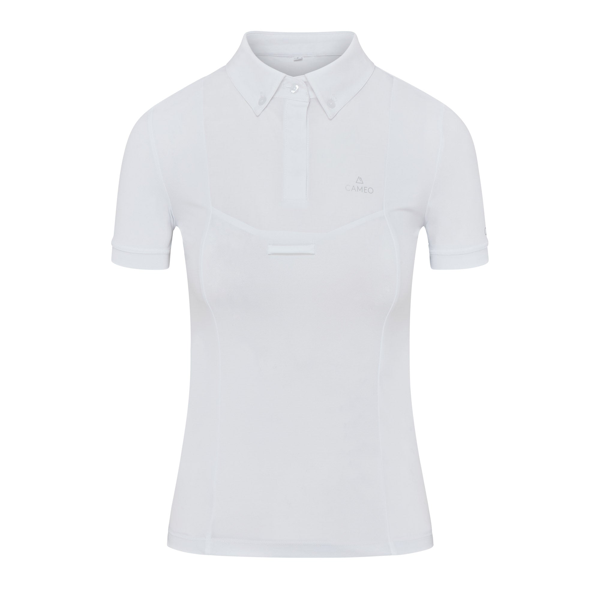CAMEO CLASSIC SHOWSHIRT WHITE | Women's Equestrian Short Sleeve Show Shirt for Horse Riding Competitions at Equiflair