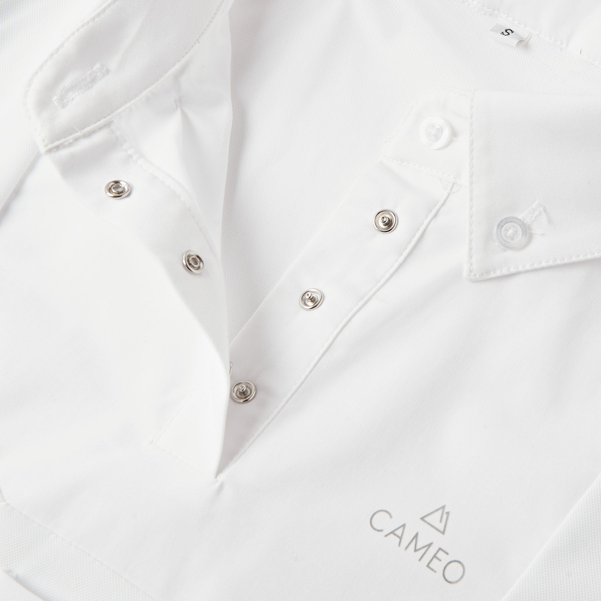 CAMEO Classic Showshirt White: Short Sleeve Equestrian Competition Shirt, Lightweight & Breathable - Equiflair