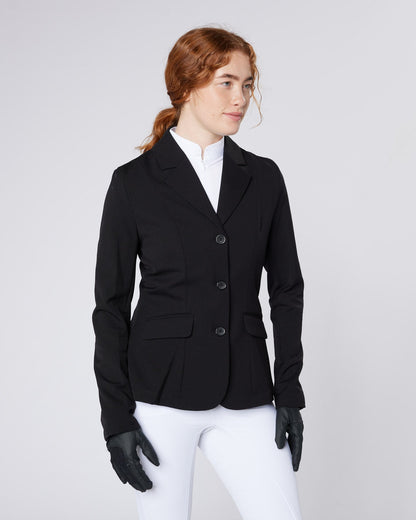 Equestrian Show Jacket: Black Fitted CameoTech Jacket by Equiflair - Competition Riding Apparel