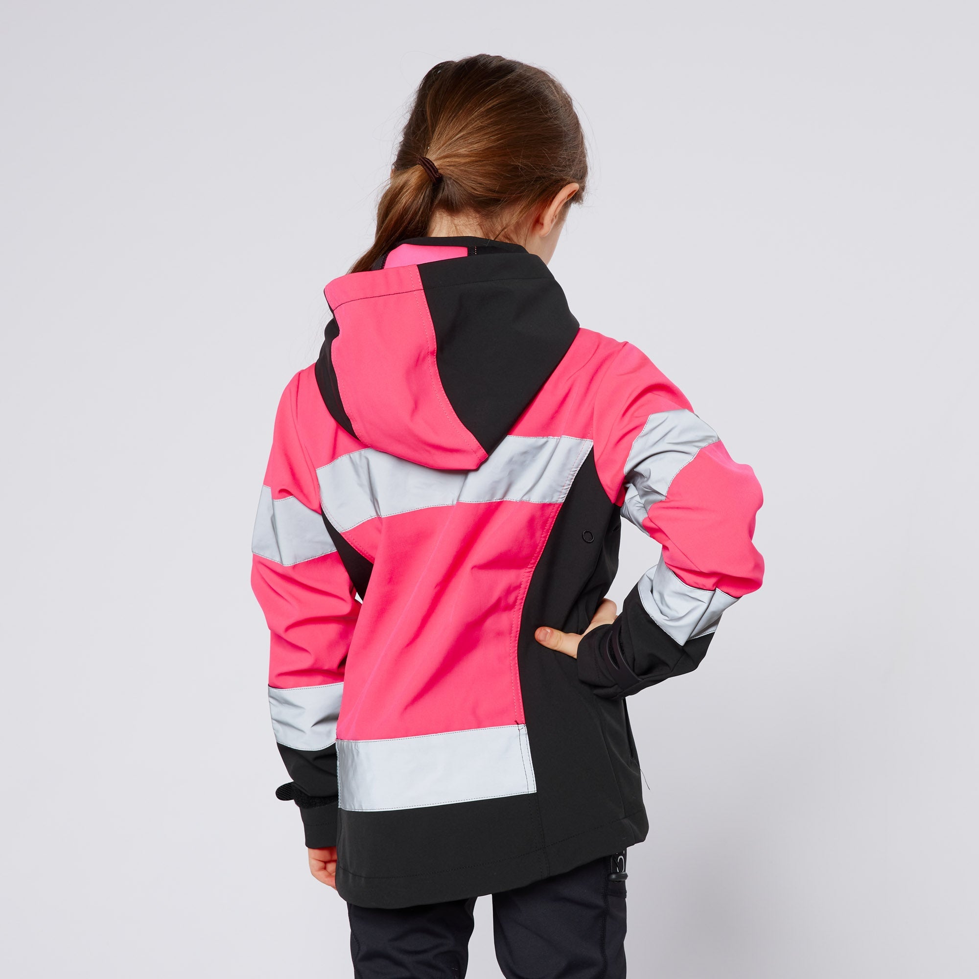 Equiflair Junior Hi Viz Jacket Pink: Safety First! Kids High Visibility Coat for Riding, Cycling, and Outdoor Play