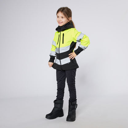 CAMEO Junior Hi Viz Jacket Yellow - Equiflair - Child's high visibility safety jacket for riding, sports, and outdoor activities.