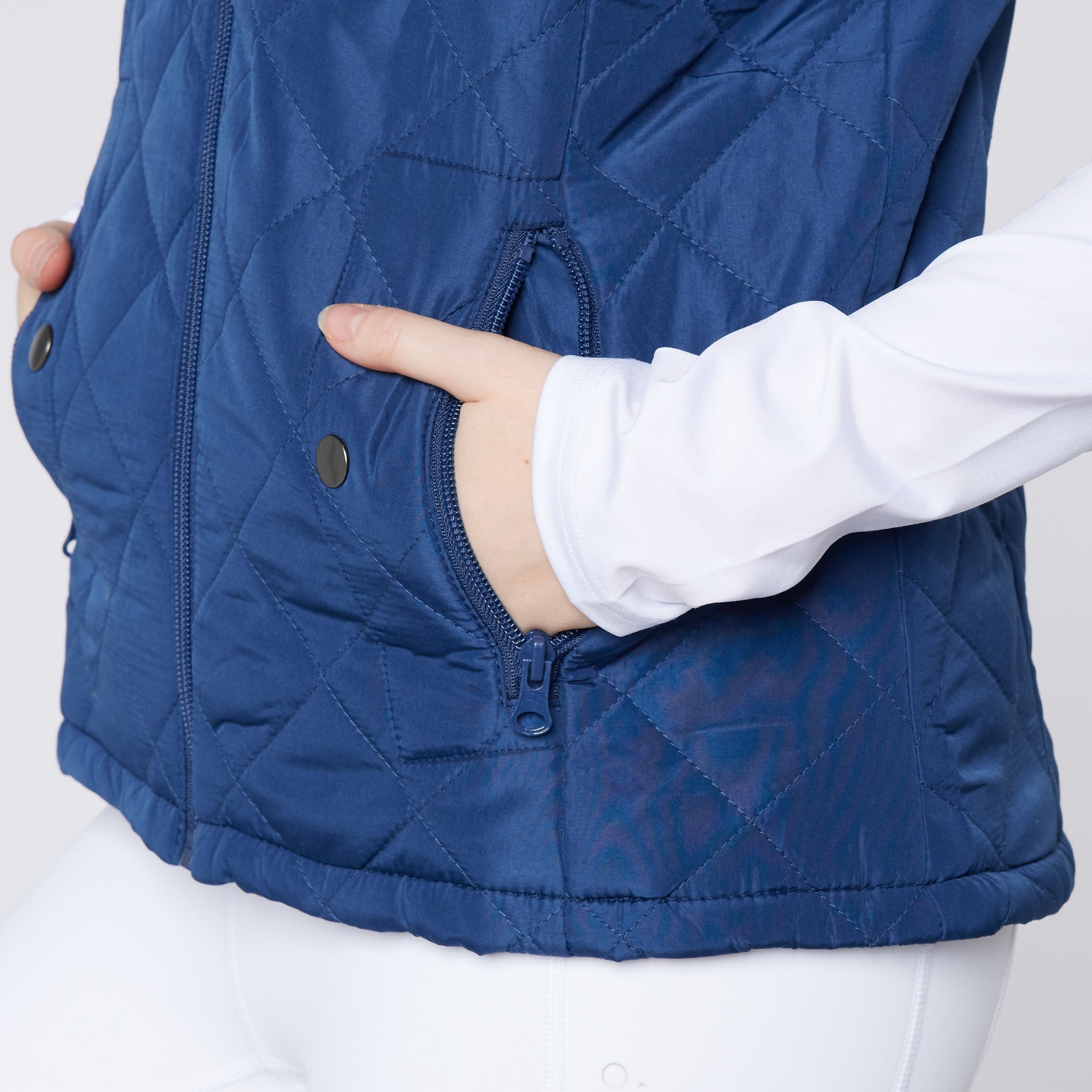 Equiflair Cameo Navy Quilted Gilet: All Season Water Resistant Women's Vest