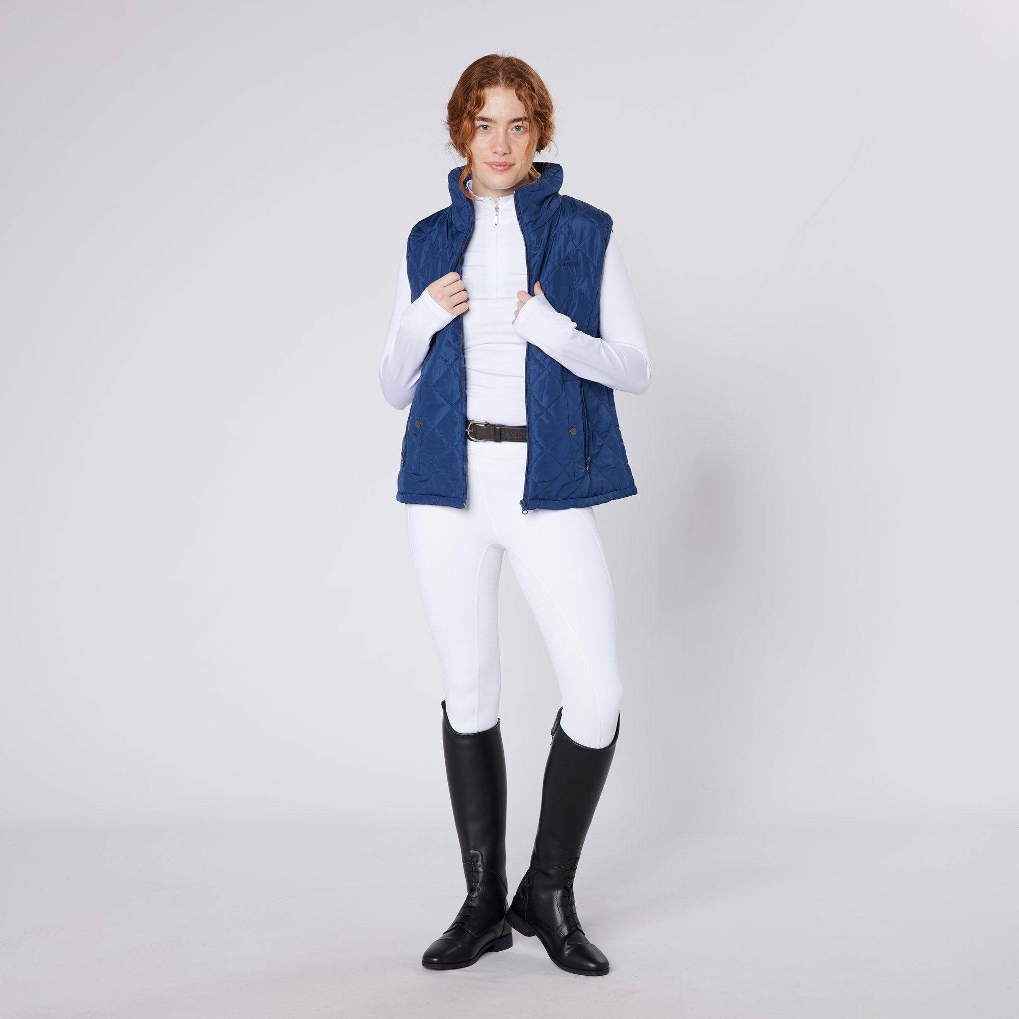 Equiflair Cameo Navy Gilet - Women's Equestrian Vest for Riding, Water Resistant, Stylish Layering Apparel