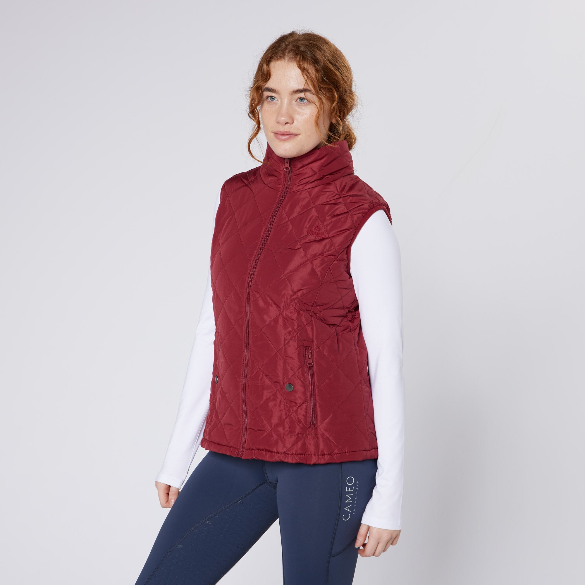 Cameo Burgundy Quilted Vest: Women's Equestrian Gilet for Layering, Style, & Warmth