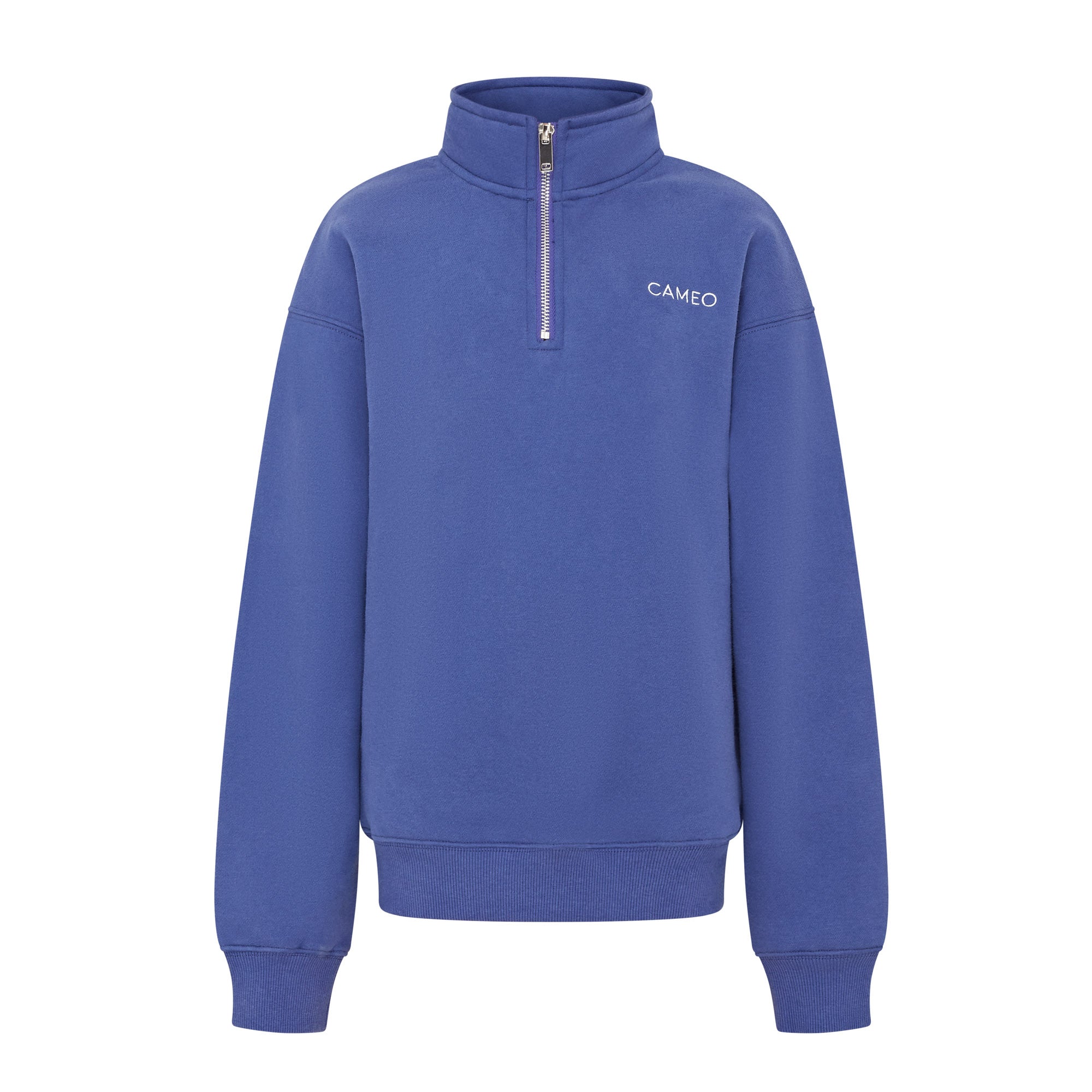 CAMEO JUNIOR MID LAYER ROYAL BLUE SWEATSHIRT - Quarter Zip, Stand Up Collar - Equiflair
