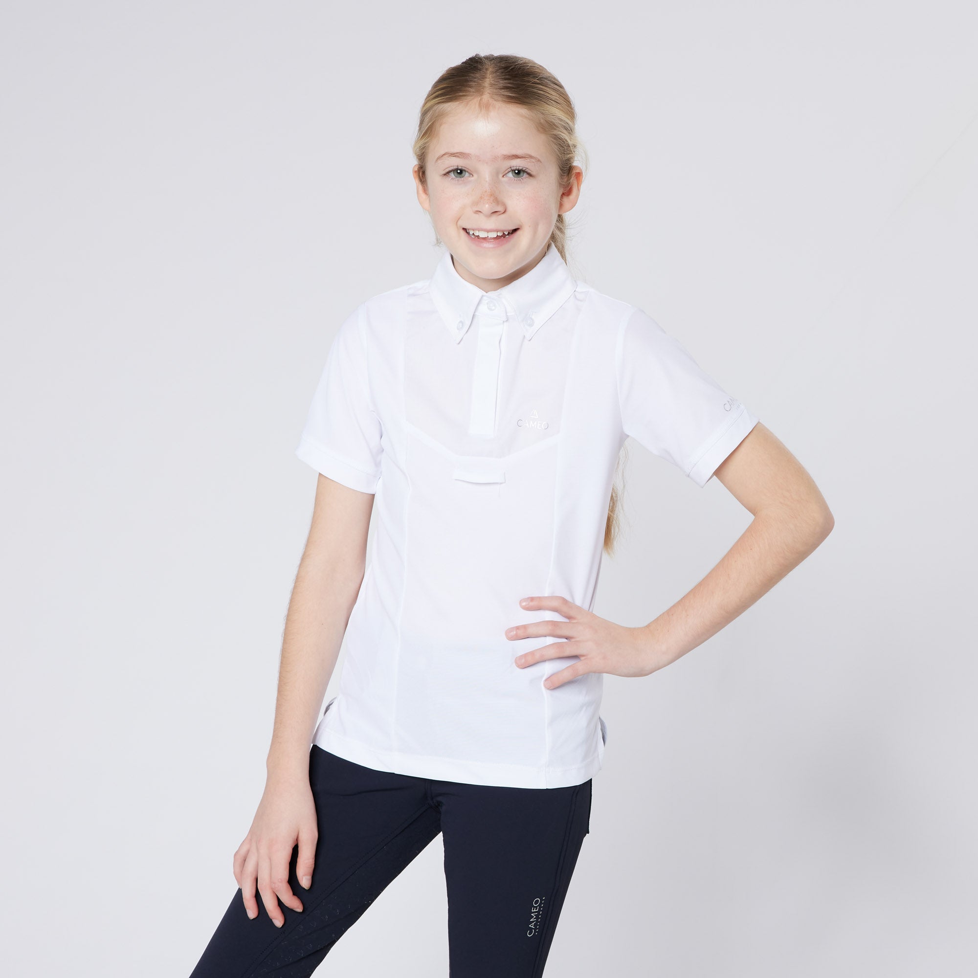 CAMEO Junior Classic Show Shirt - White Equestrian Apparel for Girls