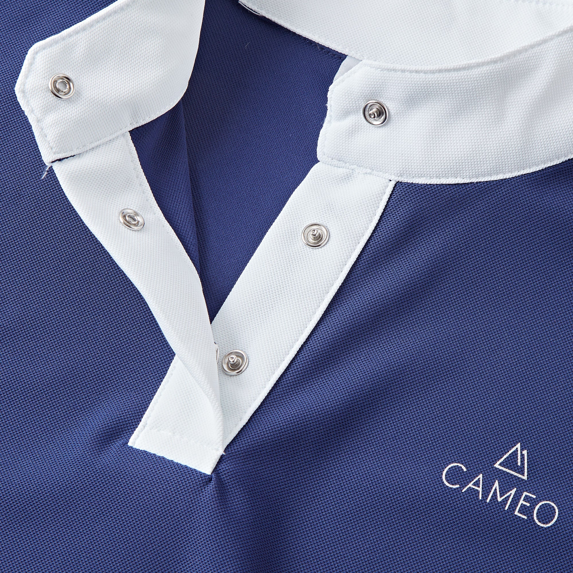 Cameo Junior Charlotte Navy Show Shirt by Equiflair: Technical Fabric, Breathable, Competition Wear