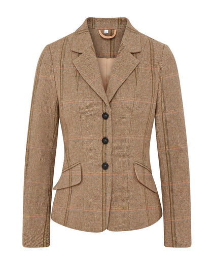 Equiflair CAMEO TWEED SHOW JACKET GREEN, tailored fit, fox head buttons, perfect for show ring.