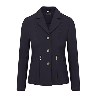 Cameo Aspire Navy Blue Show Jacket | Equestrian Competition Riding Apparel | Water Repellent, Scuff Resistant, Zipped Pockets