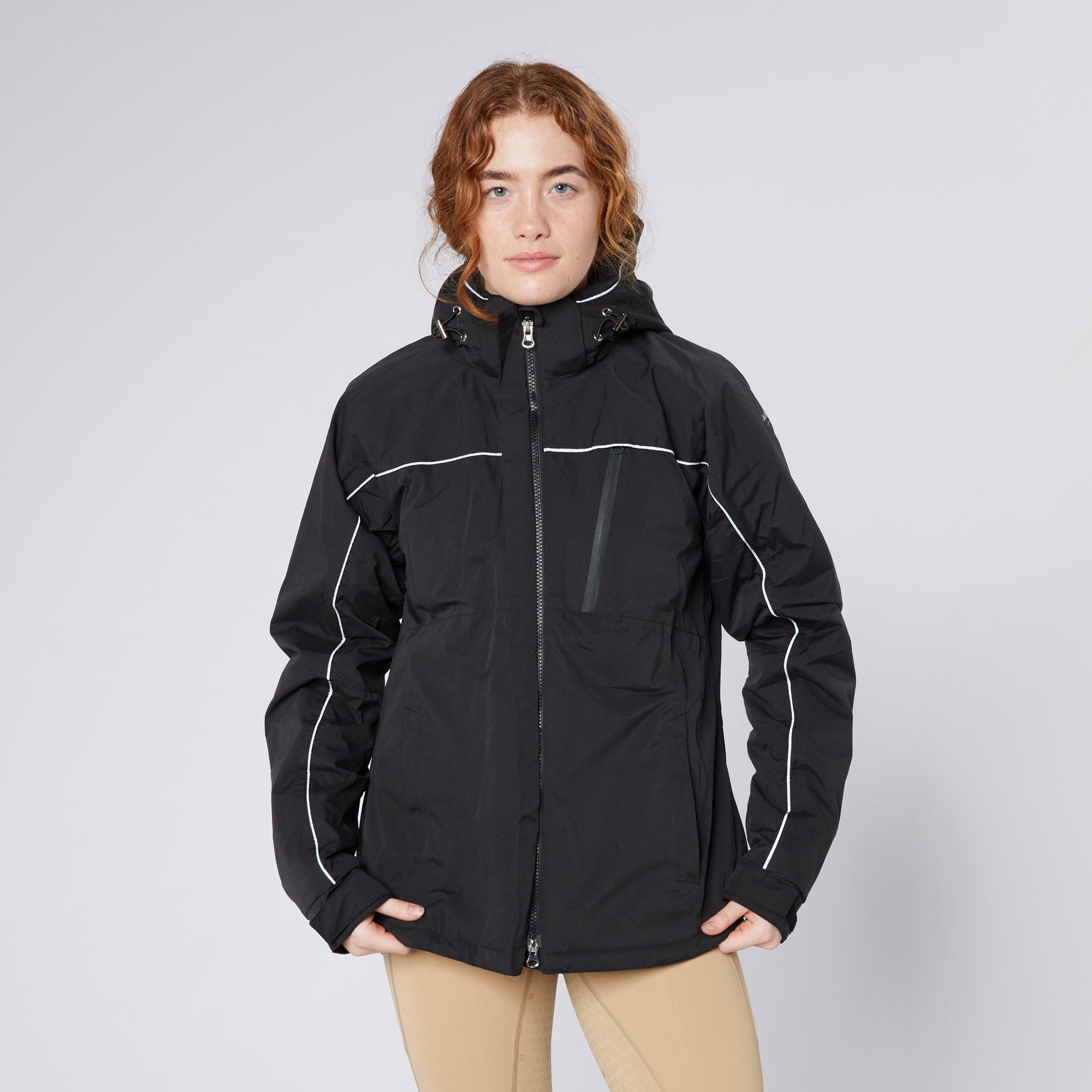 Equiflair CAMEO Thermo Winter Riding Jacket - Black, Waterproof, Breathable, Reflective, Equestrian Apparel