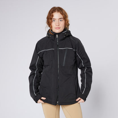 Equiflair CAMEO Thermo Winter Riding Jacket - Black, Waterproof, Breathable, Reflective, Equestrian Apparel