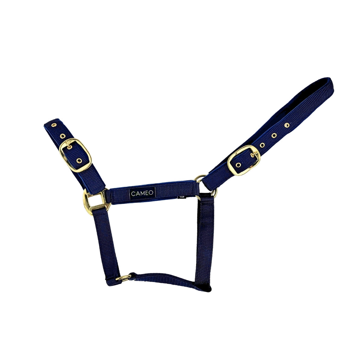 CAMEO Suede Padded Navy Horse Headcollar - Adjustable, Comfortable Fit | Equiflair