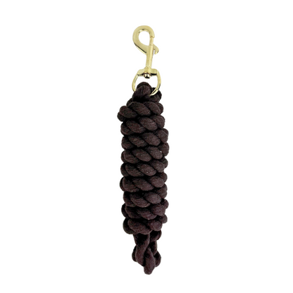 Chocolate Brown Polycotton Horse Lead Rope - Soft, Durable, and Comfortable Equestrian Lead Line with Secure Snap