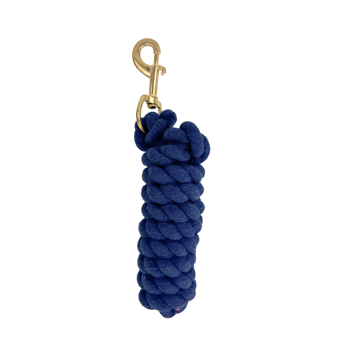 Navy Cotton Horse Lead Rope with Snap. Durable leadrope for horses and ponies.