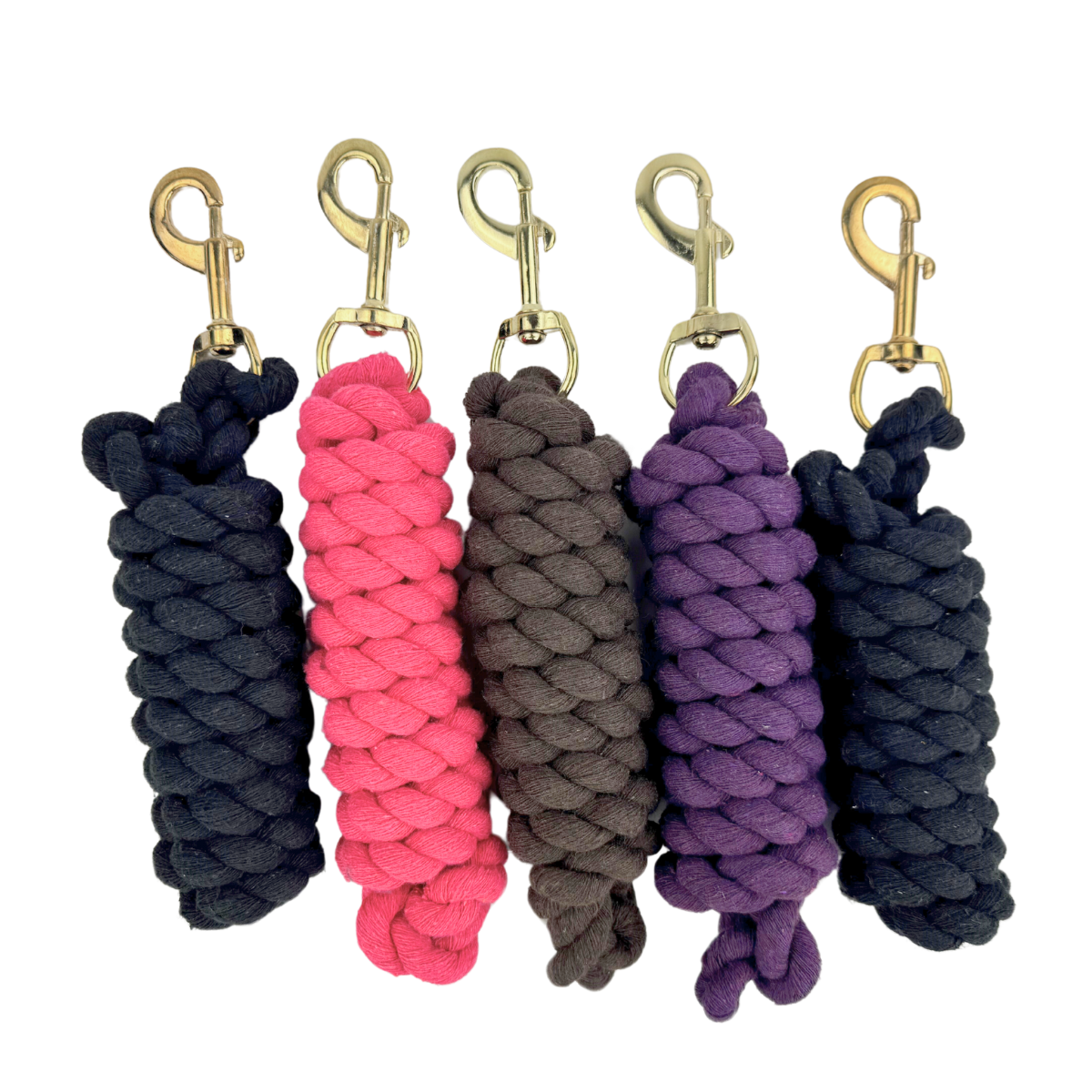 Horse Lead Ropes: Colorful Cotton Equine Leadropes with Brass Clips