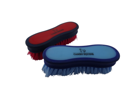 Cameo Equine Face Brushes: Red & Blue Horse Grooming Brushes | Soft Bristles for Sensitive Areas