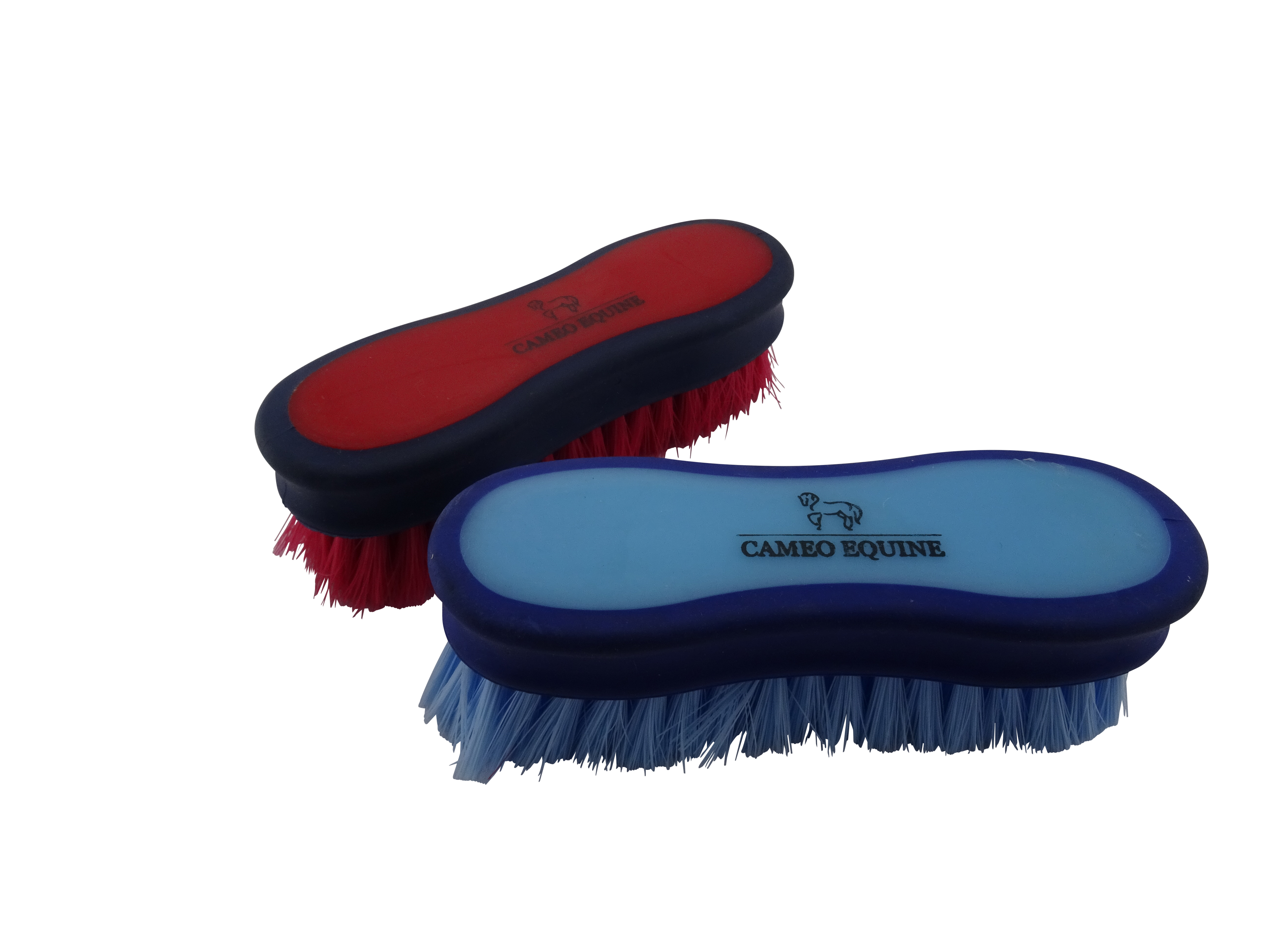 Cameo Equine Face Brushes: Red & Blue Horse Grooming Brushes | Soft Bristles for Sensitive Areas
