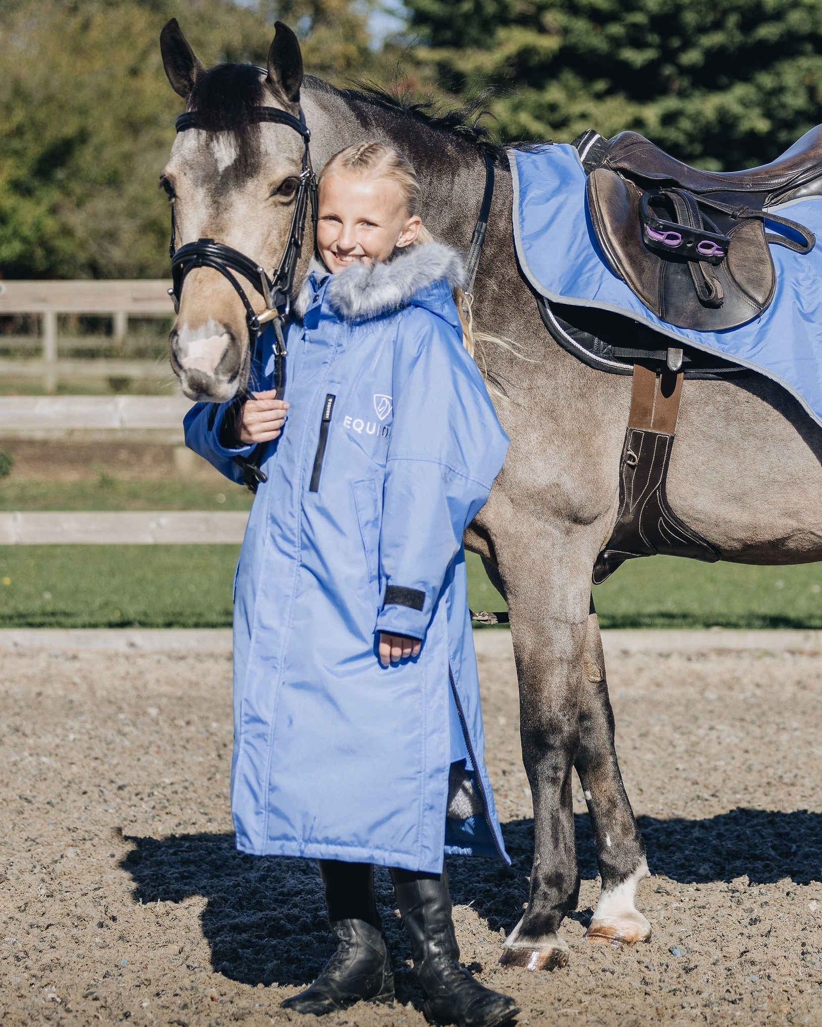 EQUIDRY Evolution Children's Thick Fleece Sky Blue