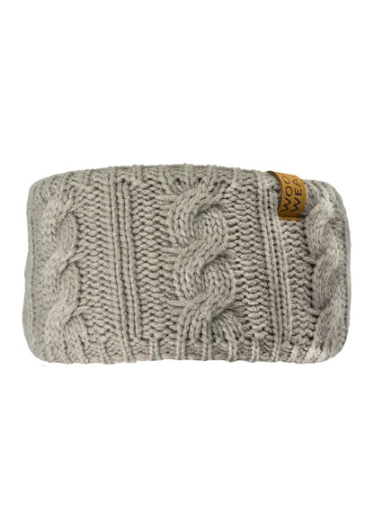 WOOF WEAR Cable Headband Stone - Knitted Winter Headwear | Equiflair