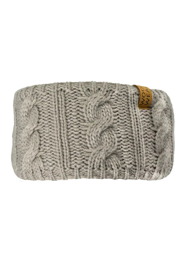 WOOF WEAR Cable Headband Stone - Knitted Winter Headwear | Equiflair