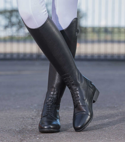 Premier Equine Calanthe Black Leather Riding Boots - Equestrian Tall Field Boots