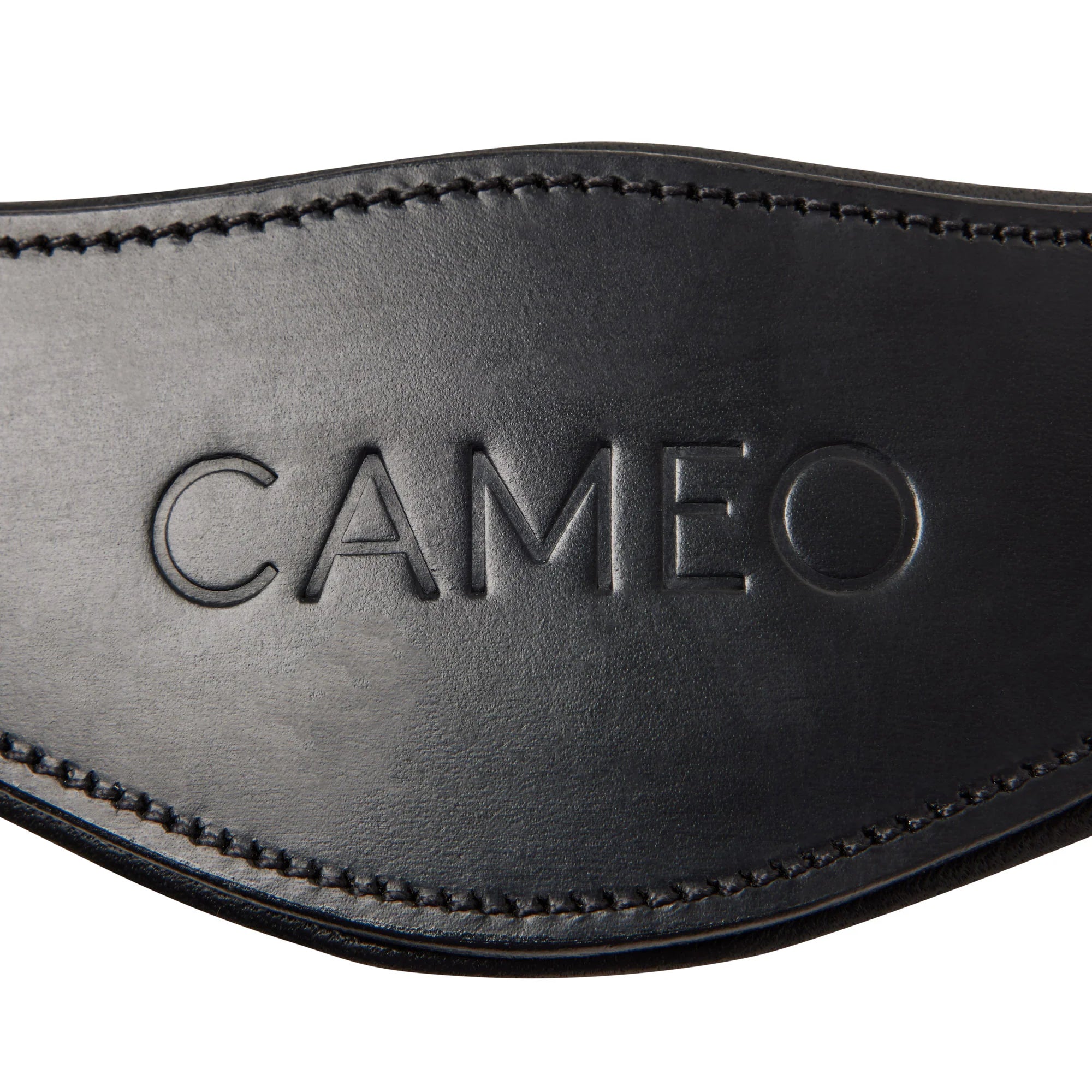CAMEO Black Leather Headcollar: Premium Horse Tack with Diamante Detail. Stylish & Comfortable.