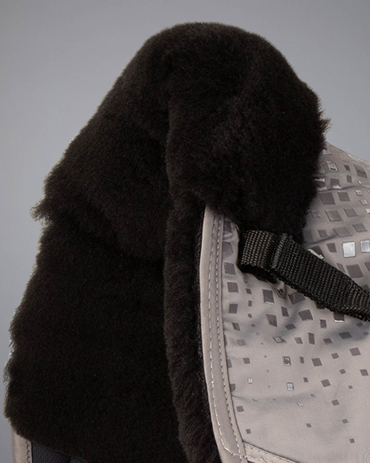 Premier Equine Capella Dressage Saddle Pad: Grey & Black Merino Wool, Close Contact design from Equiflair
