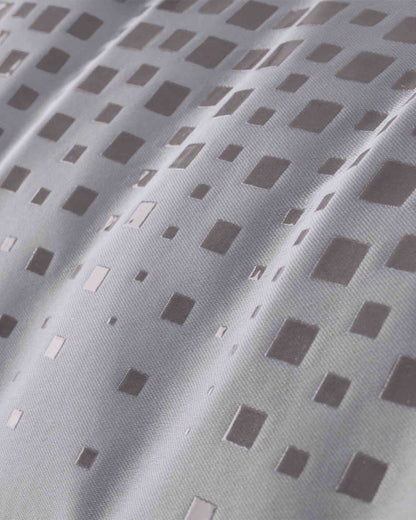 Premier Equine Capella Dressage Square: Quilted Satin, Merino Wool, Grey/Black Saddle Pad Close Contact.