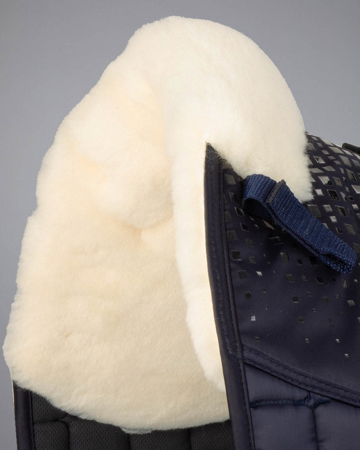 Premier Equine Capella Dressage Saddle Pad: Navy, Natural Merino Wool. Close Contact, Anti-Slip, High Wither. Shop Equiflair