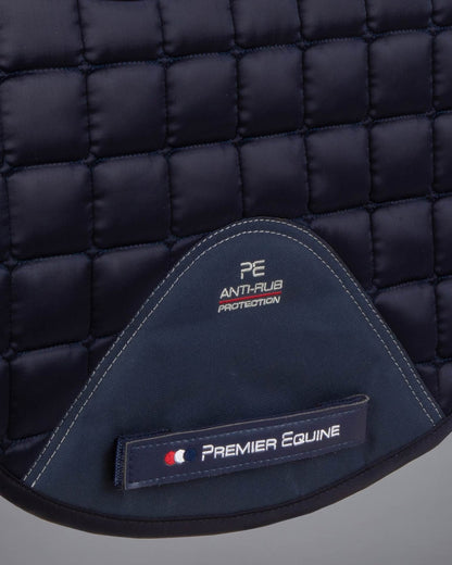 Premier Equine Capella Navy Dressage Saddle Pad - Merino Wool, Anti-Slip, High Wither Design, Close Contact