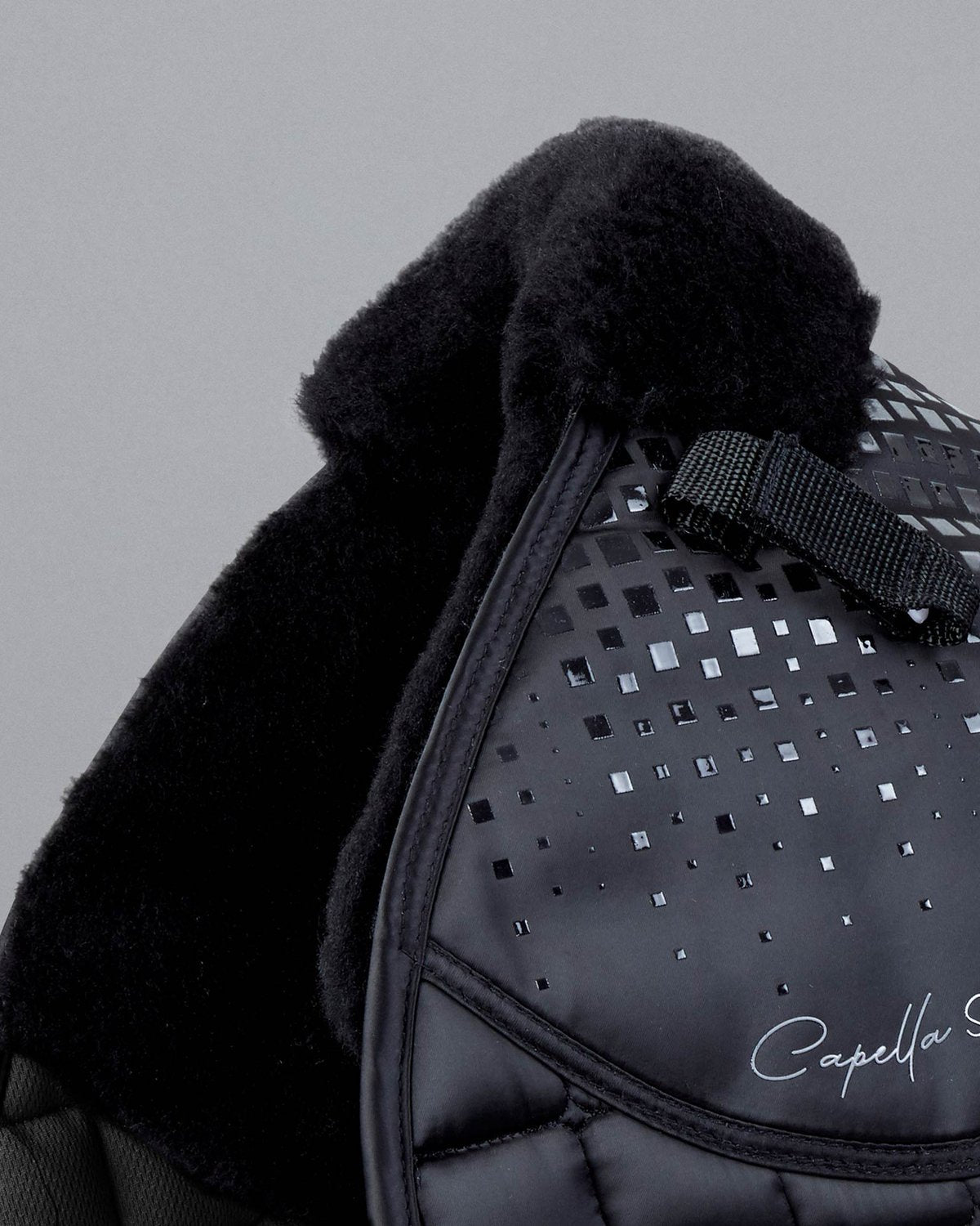 PREMIER EQUINE CAPELLA Black Merino Wool GP/Jump Saddle Pad - Close Contact, Quilted Design