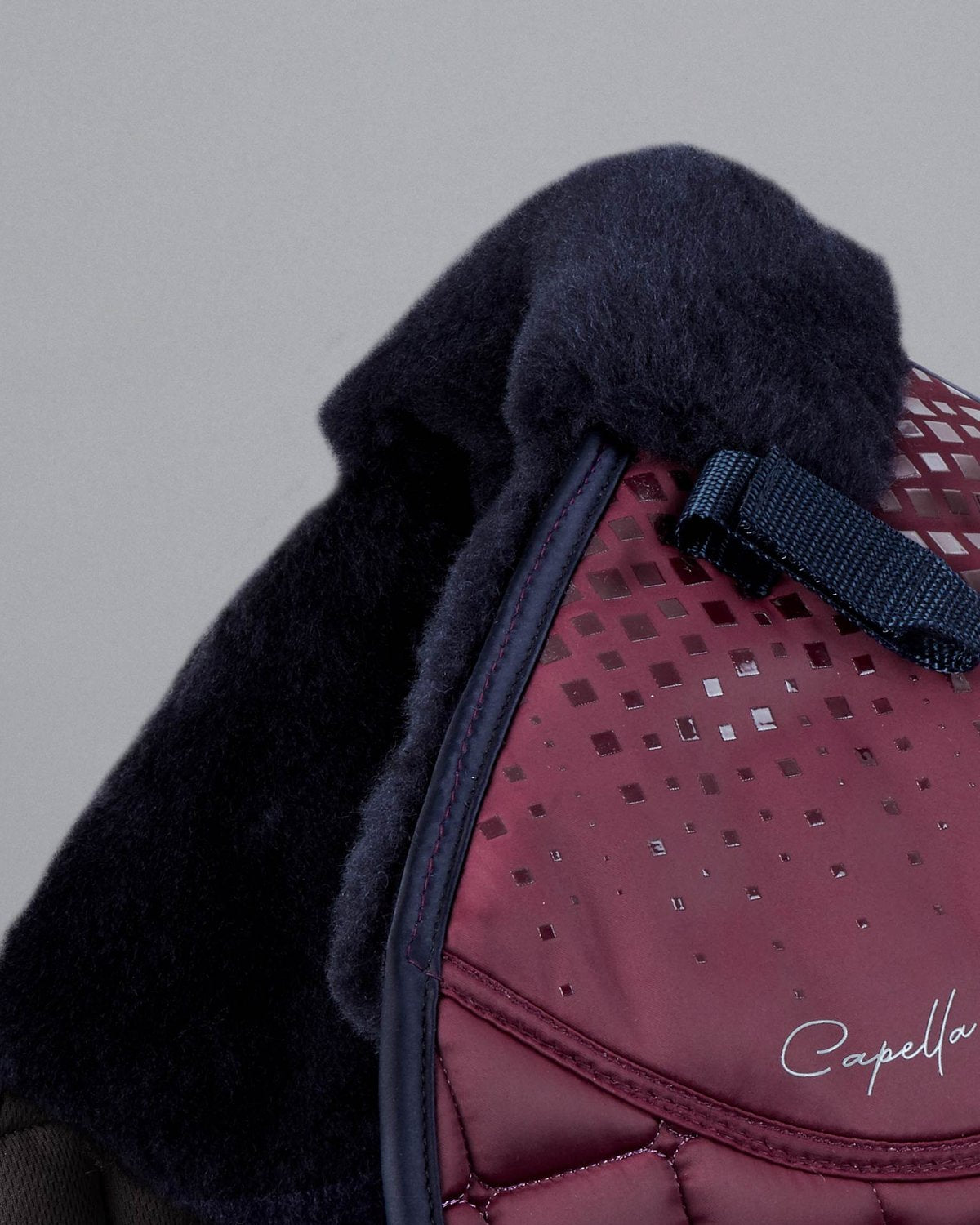 Premier Equine Capella Merino Wool GP/Jump Saddle Pad - Close Contact, Wine/Navy Wool, Equestrian Tack