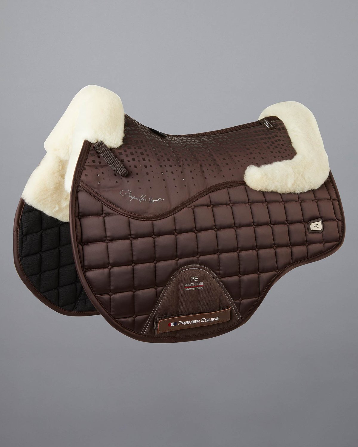 Premier Equine Capella Merino Wool GP/Jump Saddle Pad - Brown | Luxurious & High Performance
