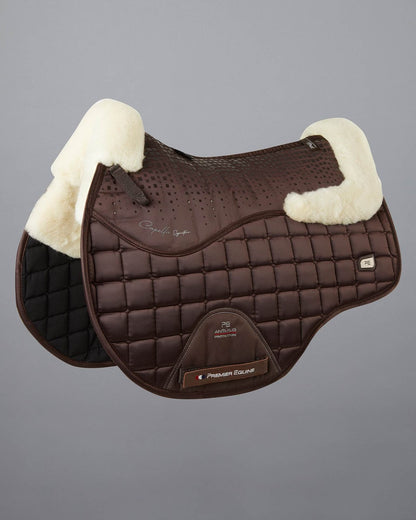 Premier Equine Capella Merino Wool GP/Jump Saddle Pad - Brown | Luxurious & High Performance