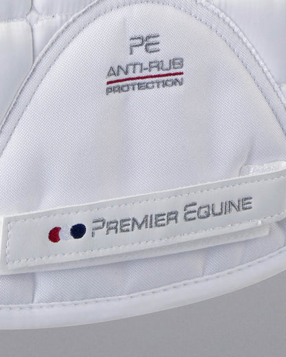 Premier Equine White Merino Wool Saddle Pad: Anti-Rub, Close Contact. Quality Equine Tack for Optimal Comfort & Protection.