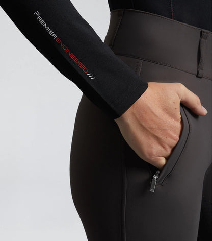 Premier Equine Carapello Liquorice Riding Breeches: Full Seat Gel, Equestrian Apparel