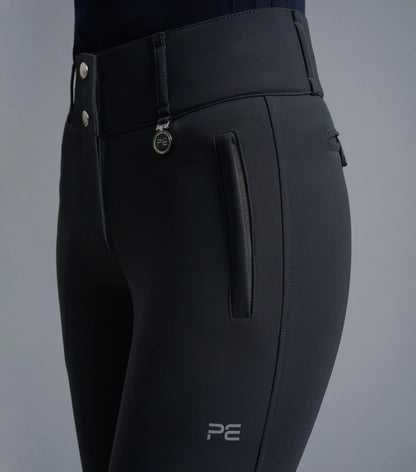 Premier Equine Carapello Anthracite Riding Breeches - Ladies Full Seat Gel Equestrian Pants